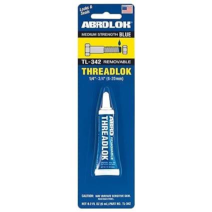 ABRO Threadlok Medium Strength Blue Removable, Versatile Thread Locker Sealant, Temperature-Resistant, Removable Thread Locker for Metal Fasteners, Long-Lasting Bond, Threadlocker Blue ABRO Threadlok Medium Strength Blue Removable, Versatile Thread Locker Sealant, Temperature-Resistant, Removable Thread Locker for Metal Fasteners, Long-Lasting Bond, Threadlocker Blue